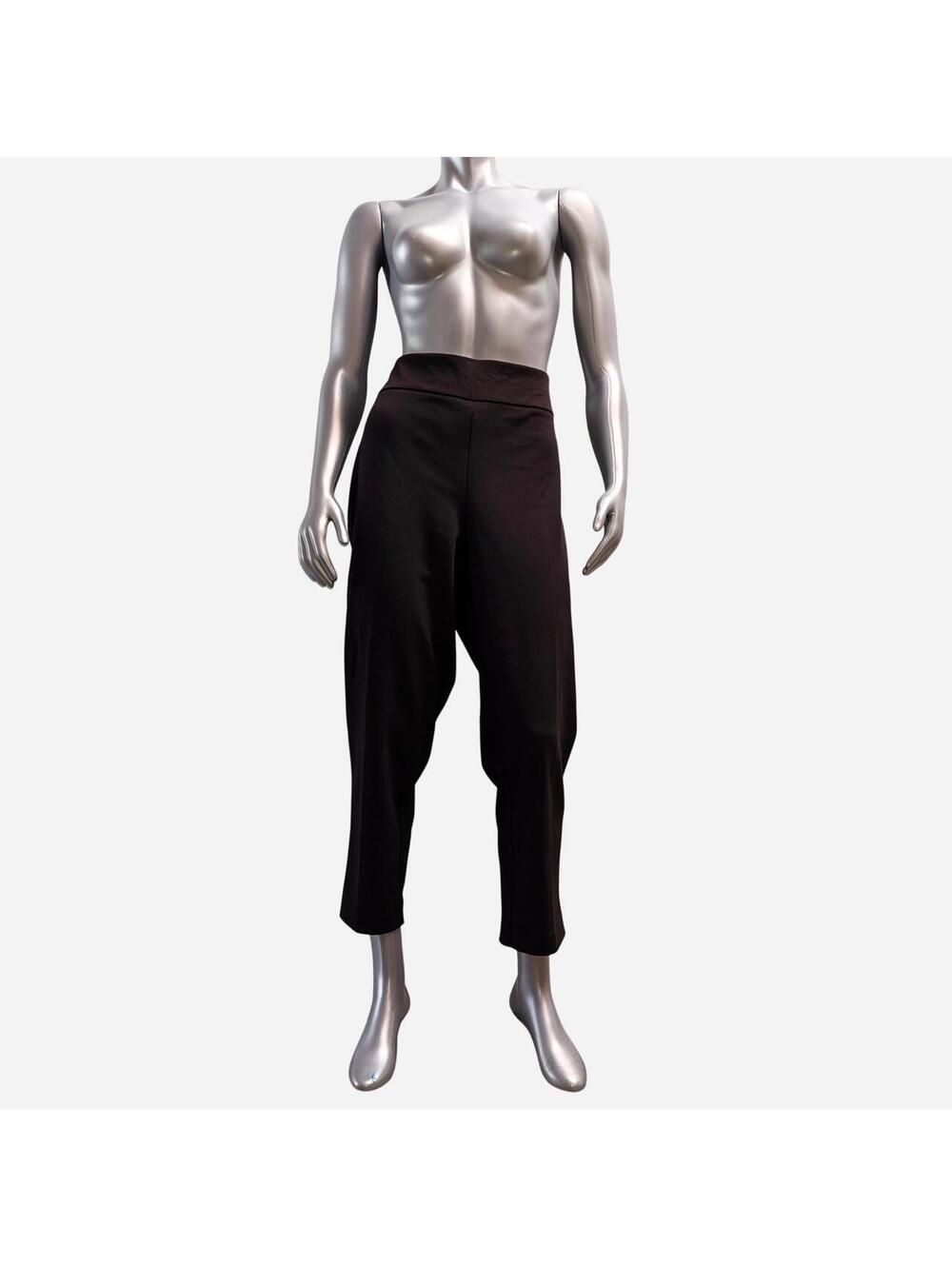 Anne Klein Women Black High Waist Cropped Ankle Trousers Pants Sz XL